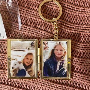 Taylor Swift Christmas Tree Farm Gold Locket Photo Keychain Official NEW